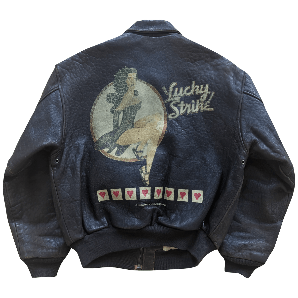 Avirex 'Lucky Strike' A2 Leather Flight Jacket - S / M | S / M, Red