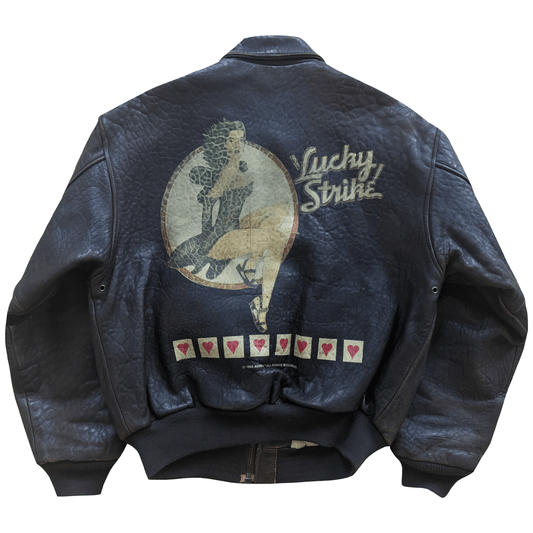 Avirex 'Lucky Strike' A2 Leather Flight Jacket - S / M | S / M, Red