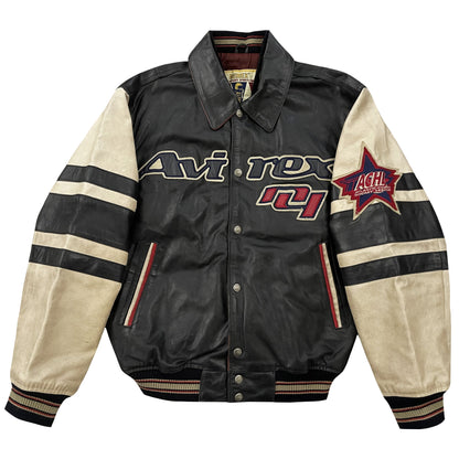 Avirex All Star Goalers Leather Varsity Jacket - S