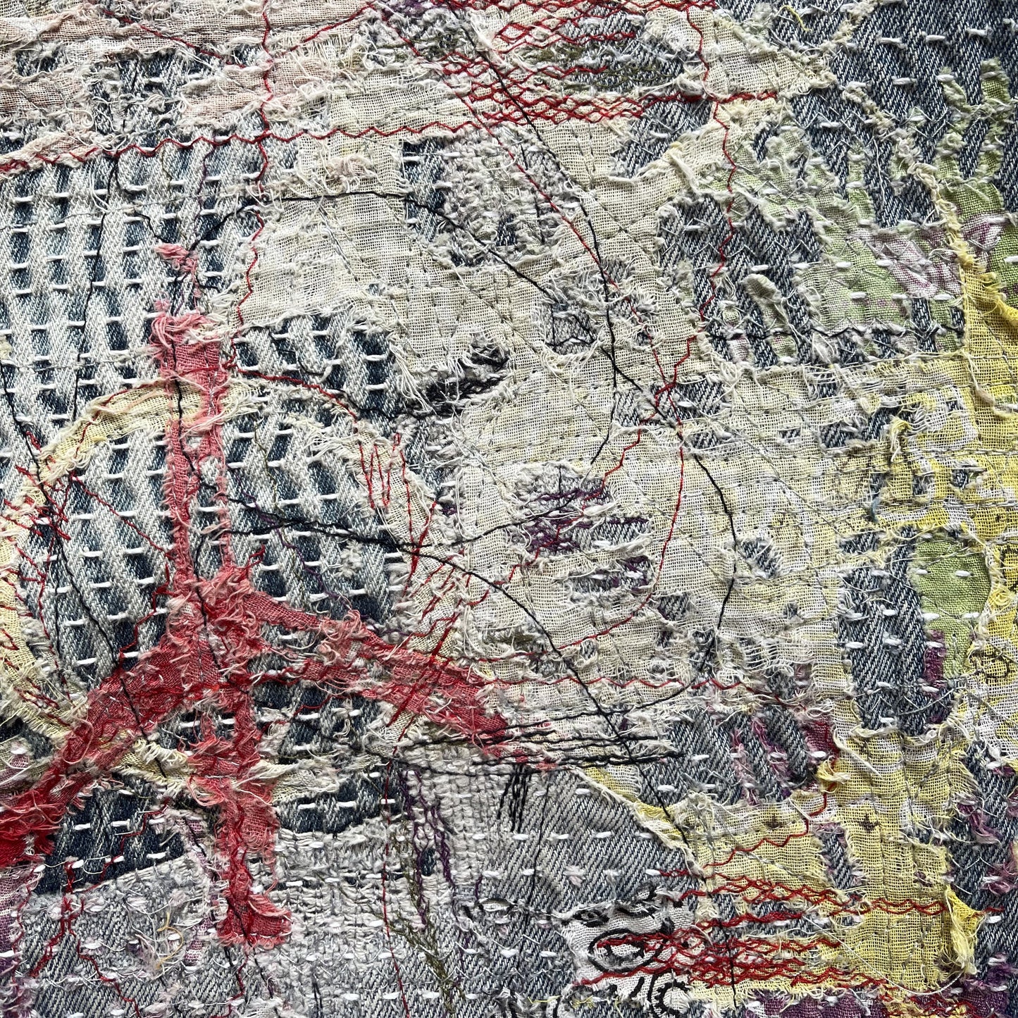 Boro Bandana Sashiko Distressed Jeans - W34"