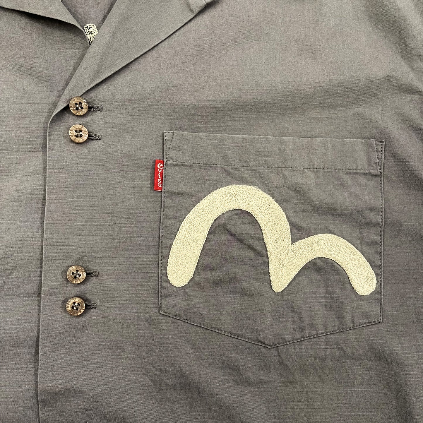 Evisu Paris Bowling Shirt - M | Medium, Charcoal