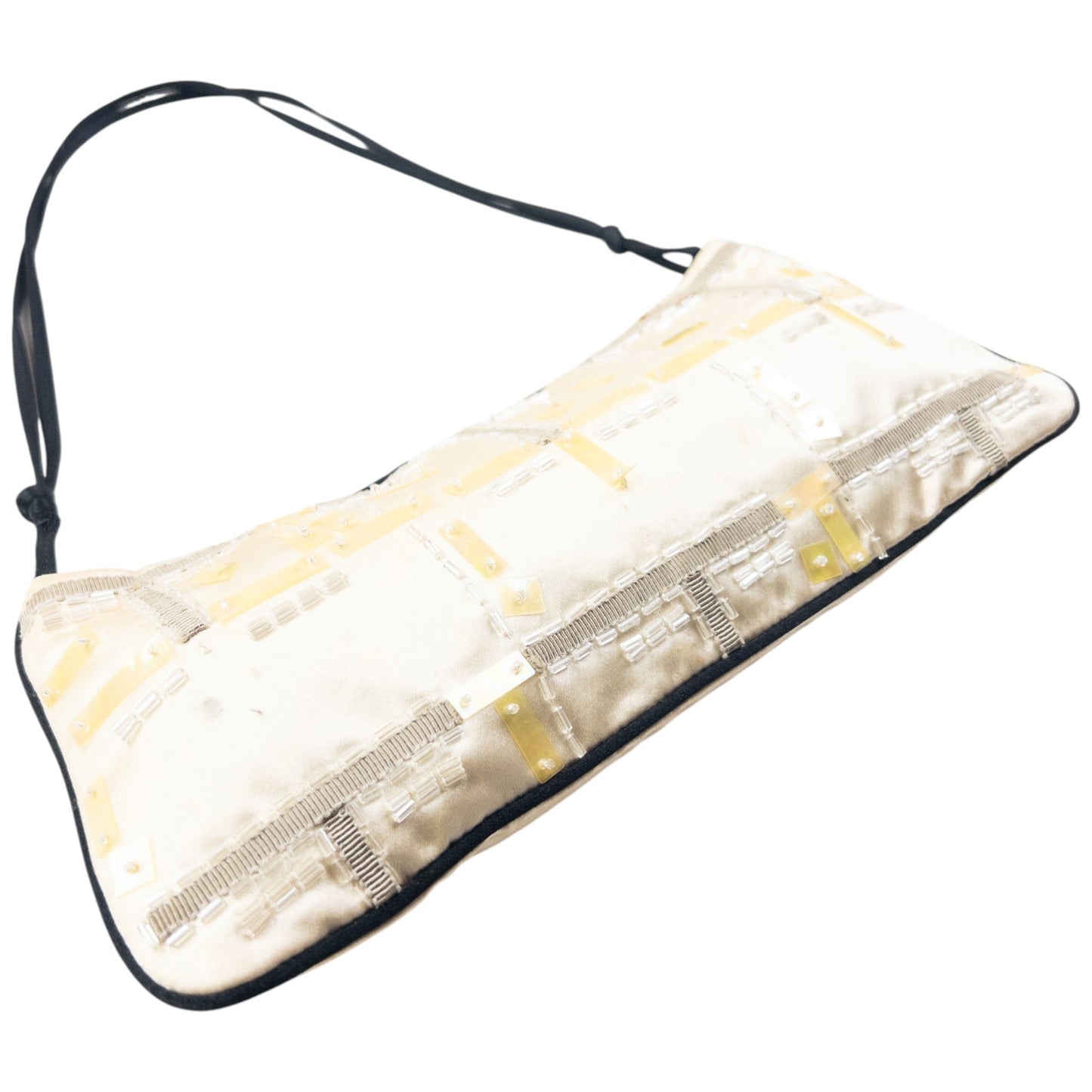 Vintage 2000s Prada Sequin Embellished Shoulder Bag | O/S, Black