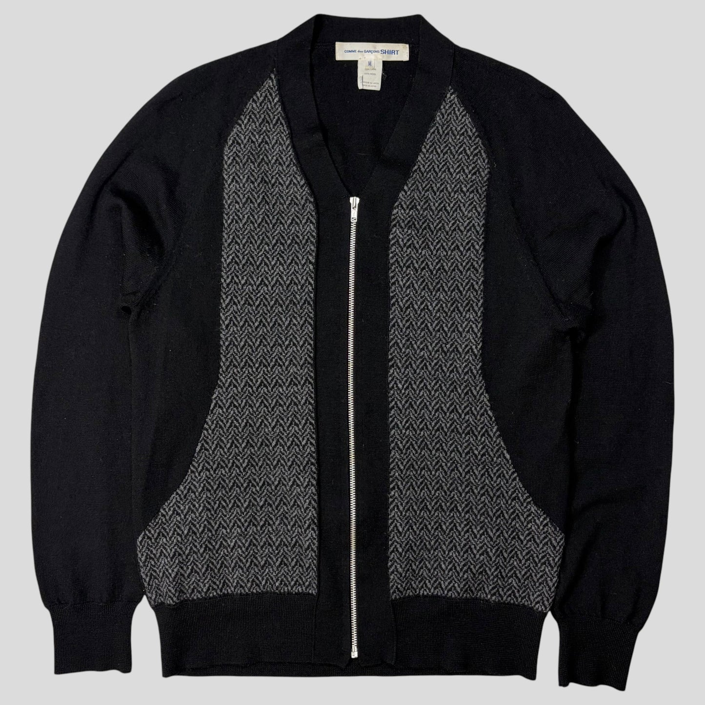 Comme Des Garçons SHIRT Wool Panelled Cardigan Jacket - S/M | Default Title, Black