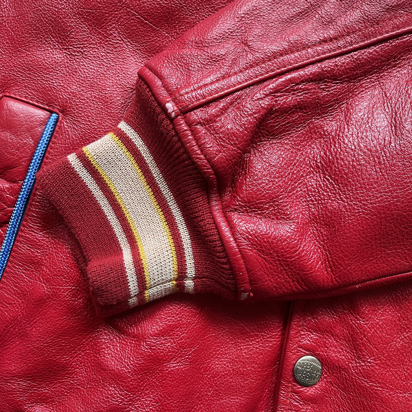 Avirex 'West Indies Sharks' Leather Varsity Jacket - XL