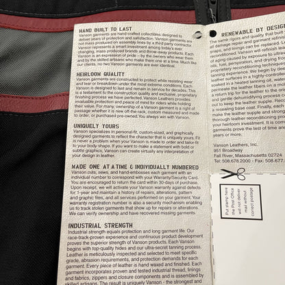 Vanson Leathers Racing Track Jacket - M