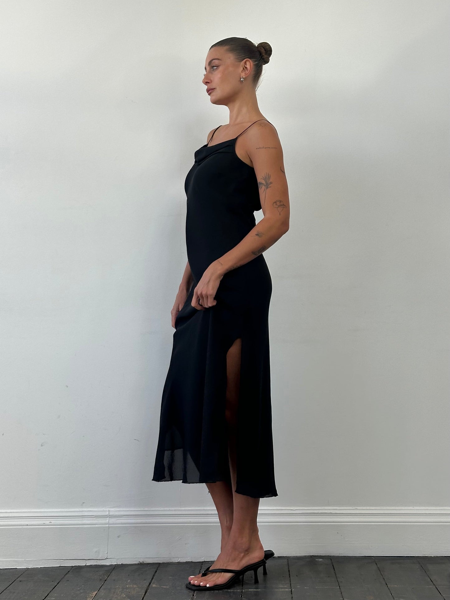 Italian Vintage Cowl Neck Maxi Dress - M