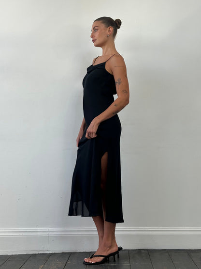 Italian Vintage Cowl Neck Maxi Dress - M