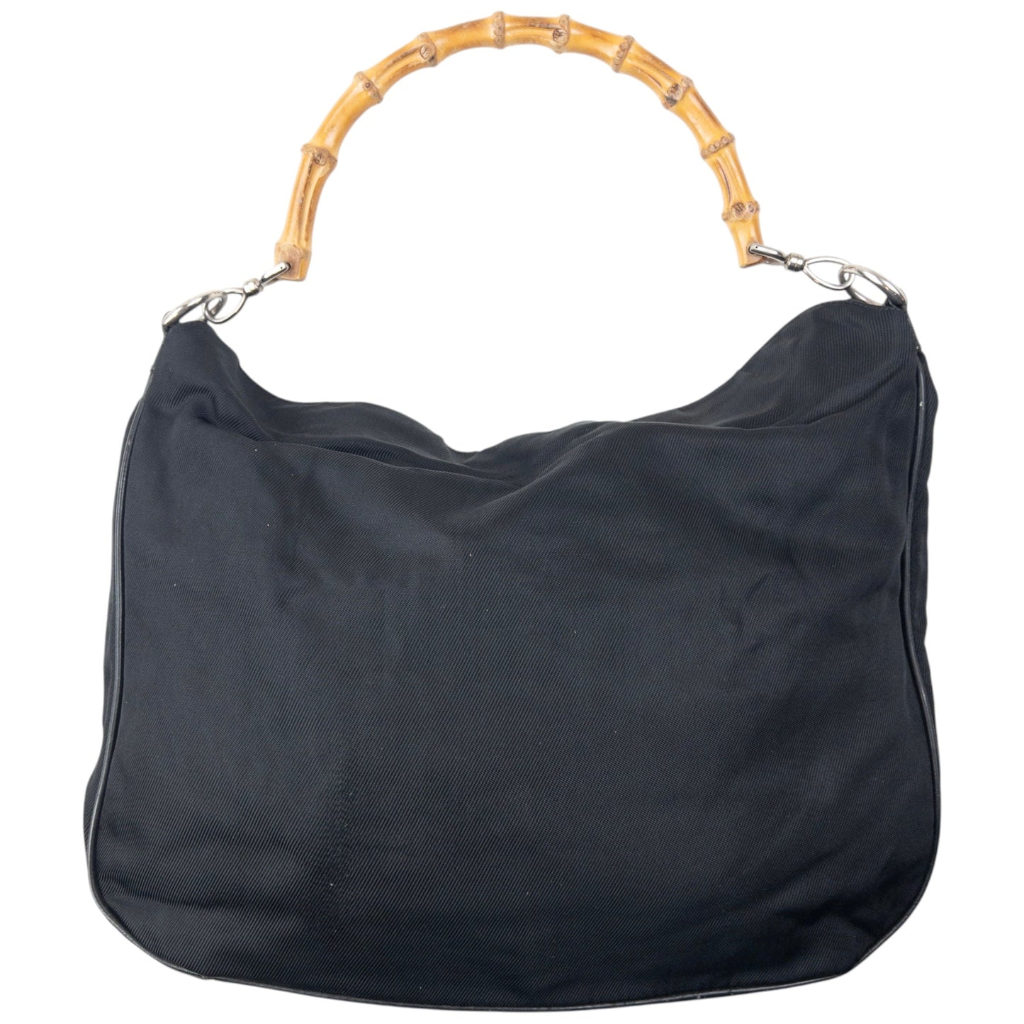 Vintage 90s Gucci Bamboo Handle Shoulder Bag | O/S, Black