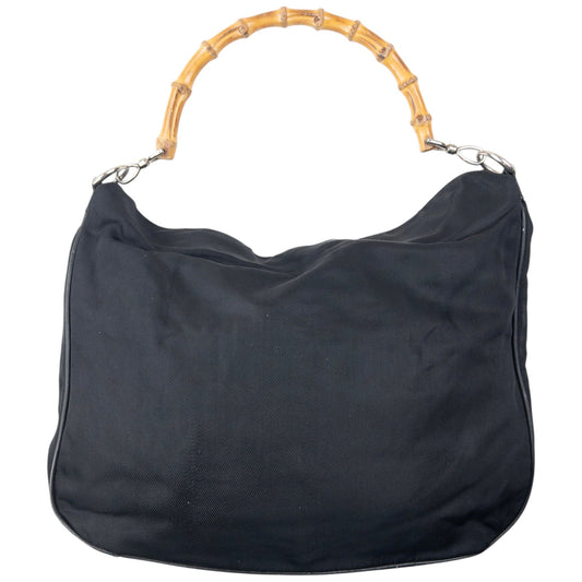Vintage 90s Gucci Bamboo Handle Shoulder Bag | O/S, Black