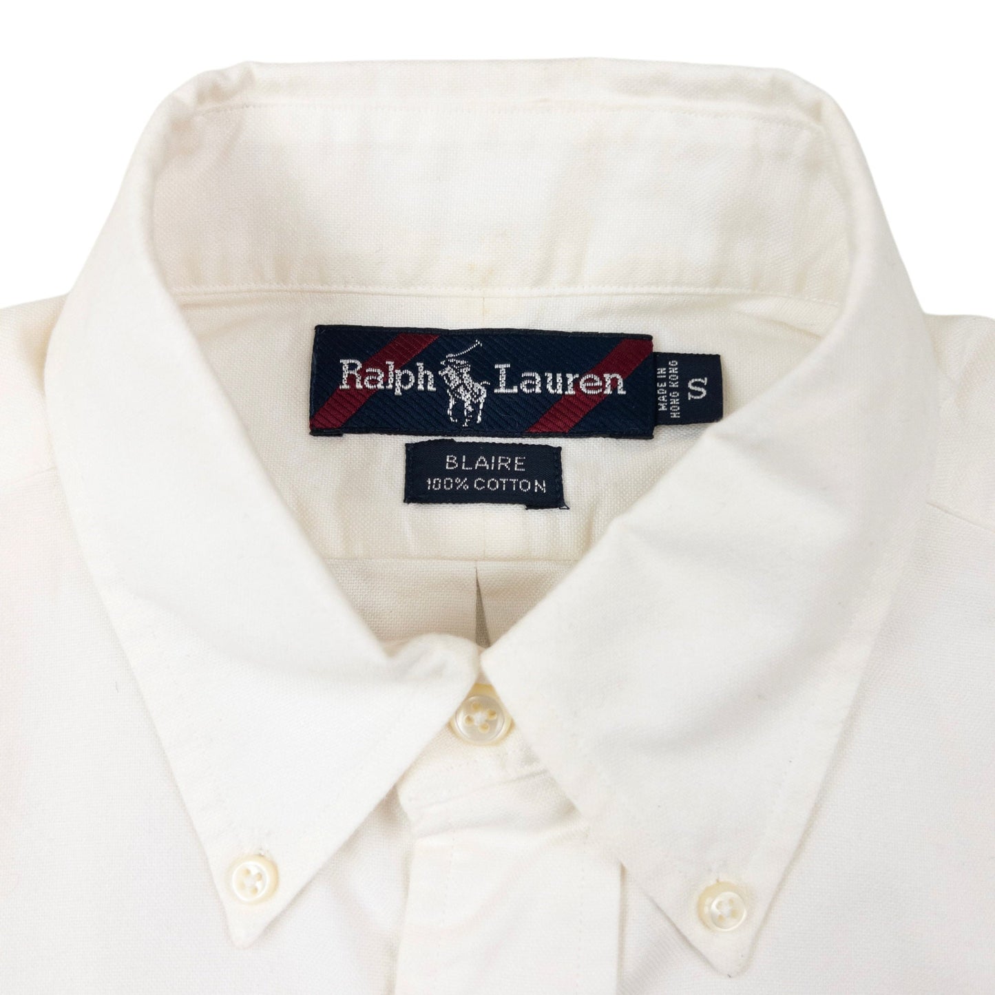 Vintage 90s Ralph Lauren Blaire Crest Long Sleeve Button Up Shirt Size L | Large, Red