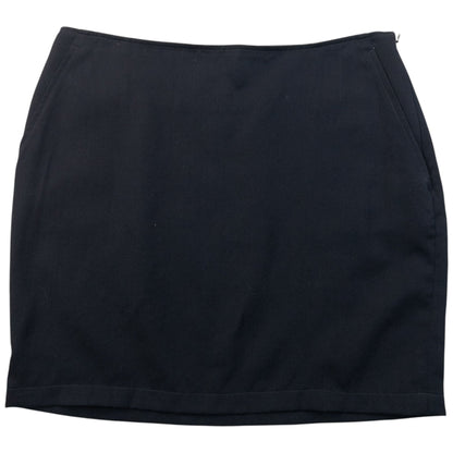 Vintage 2000s Yohji Yamamoto Wool Mini Skirt Size W27 | W27, Navy