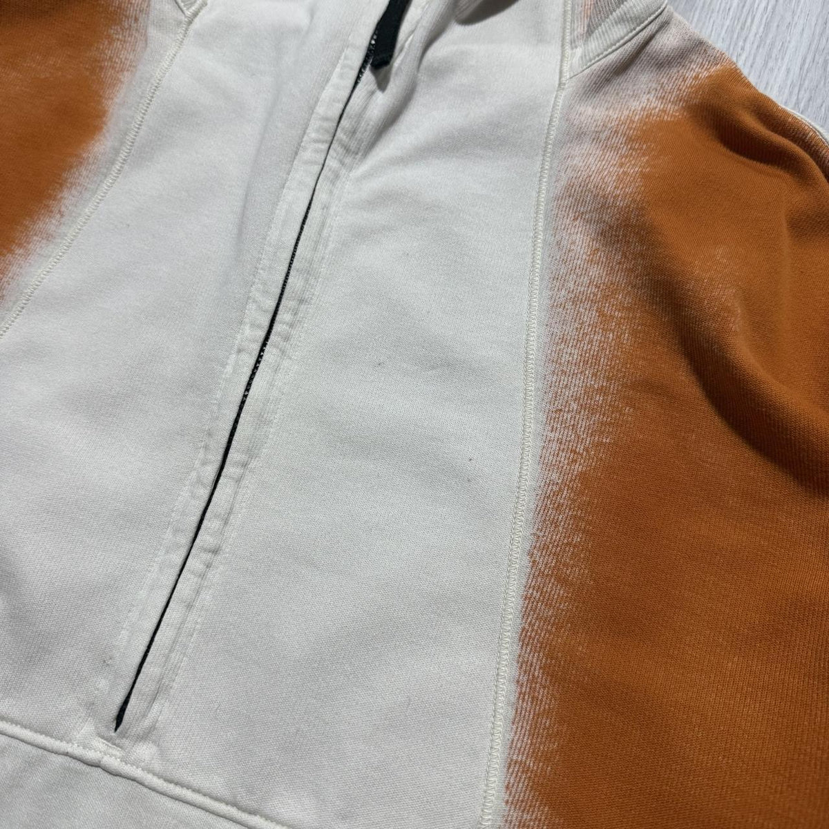 Stone Island Hand Sprayed Quarter Zip | Medium, Orange, White