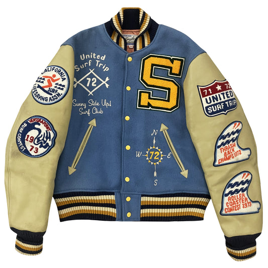 Whitesville 'Wave Junkies' Varsity Jacket - L