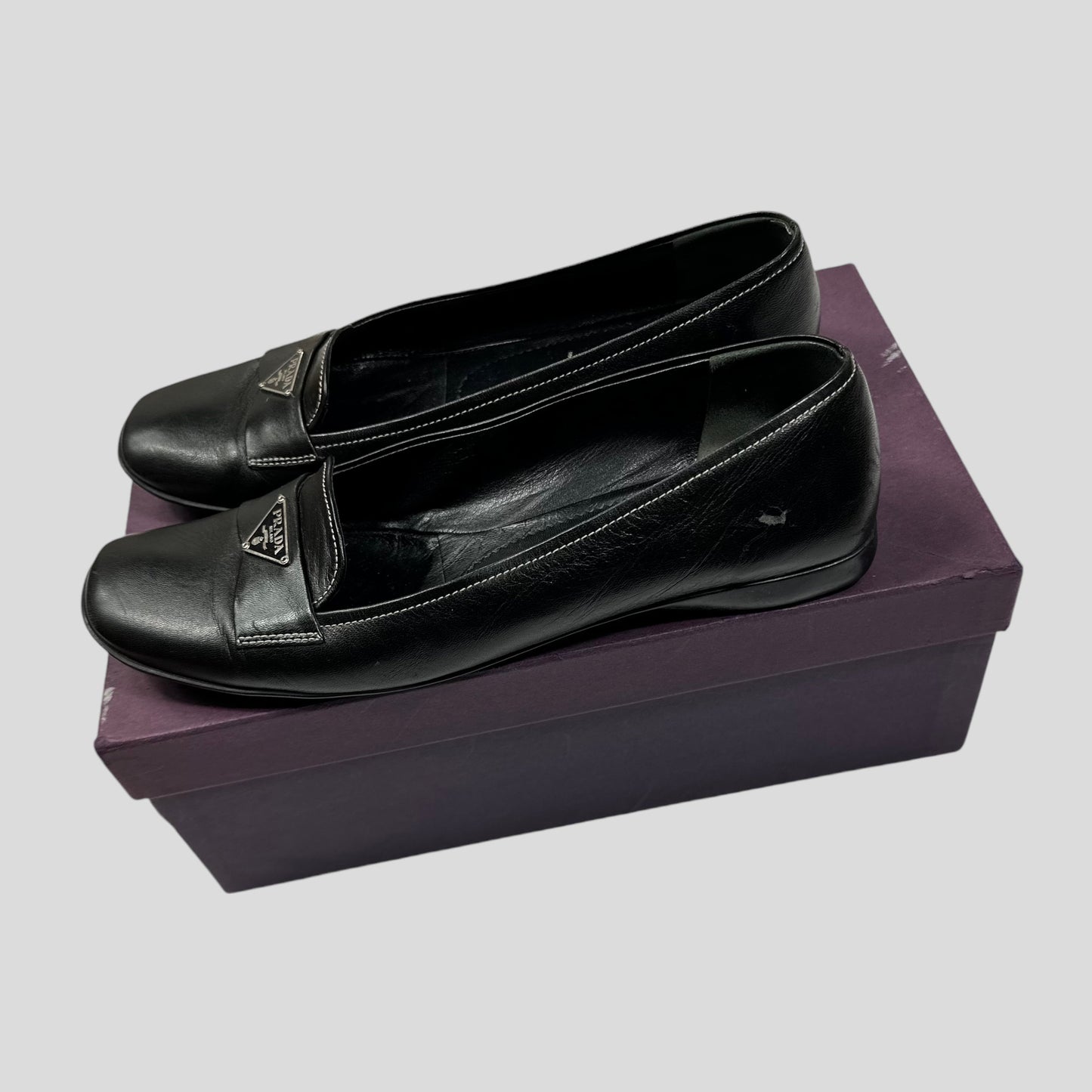 Prada Milano Leather Ballet Flats - EU38