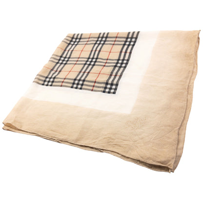 Vintage 90s Burberry Nova Check Sheer Silk Scarf | O/S, Beige