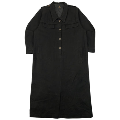 Vintage 2000s Yohji Yamamoto Half Button Longline Jacket Womens Size XL | XL, Black