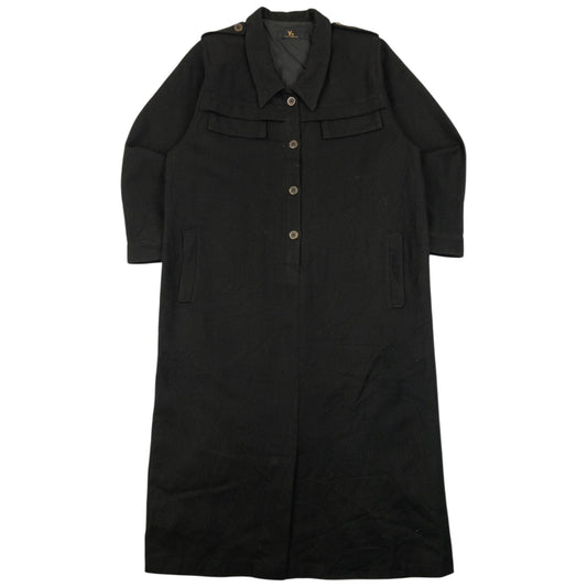 Vintage 2000s Yohji Yamamoto Half Button Longline Jacket Womens Size XL | XL, Black