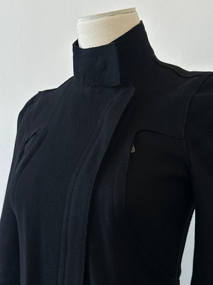 Armani Exchange 2000s Wool Funnel Neck Fitted Coat - XS