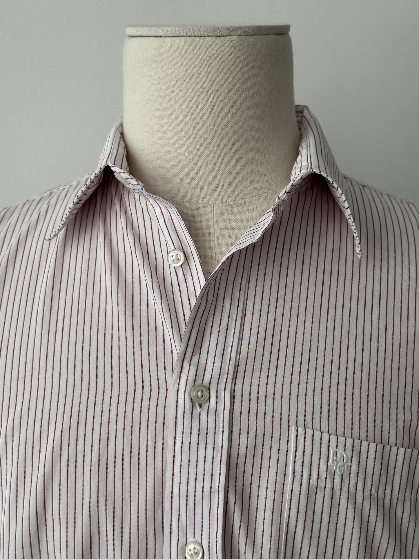 Christian Dior 1990s Cotton Striped Logo Shirt - M | Medium, Multicoloured