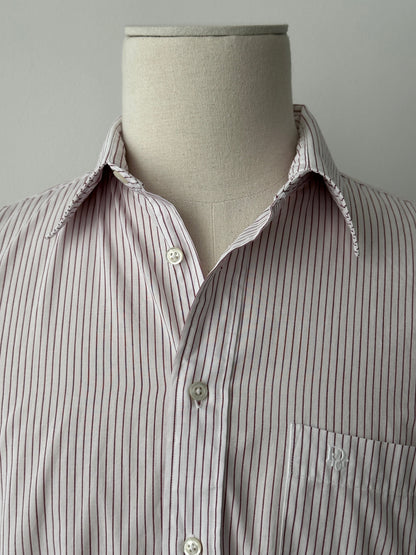 Christian Dior 1990s Cotton Striped Logo Shirt - M | Medium, Multicoloured