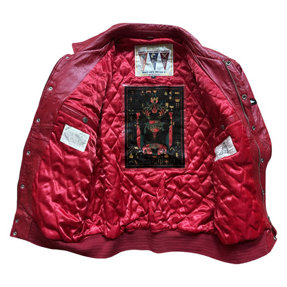 Avirex 'West Indies Sharks' Leather Varsity Jacket - XL