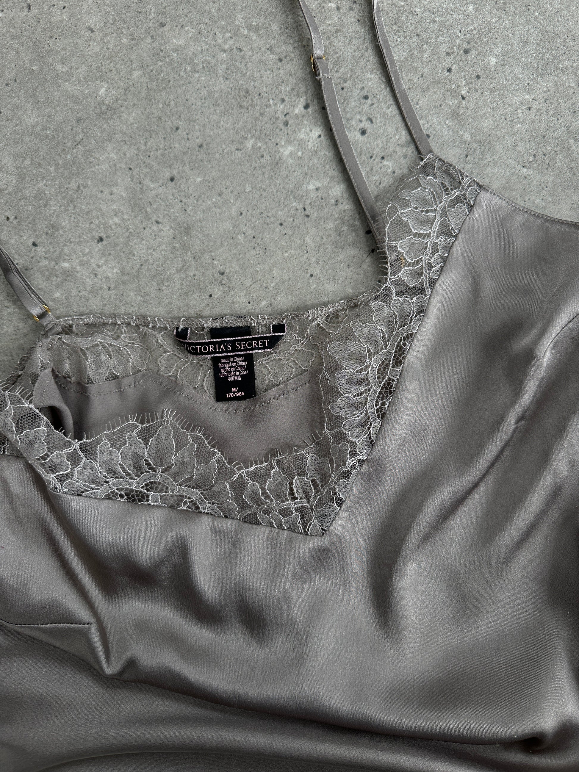 Victoria's Secret 2000s Satin Lace Mini Slip Dress - S