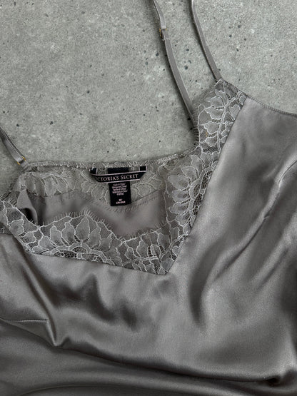 Victoria's Secret 2000s Satin Lace Mini Slip Dress - S