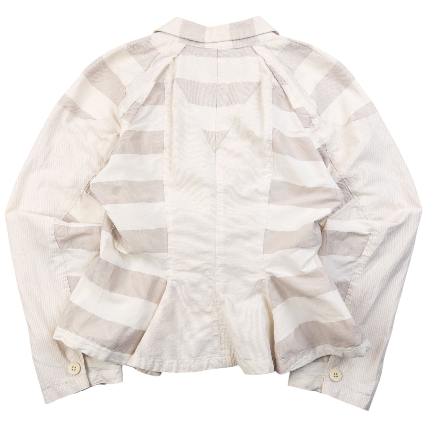 Vintage 90s Issey Miyake Fete Striped Jacket Womens Size M | Medium, Cream