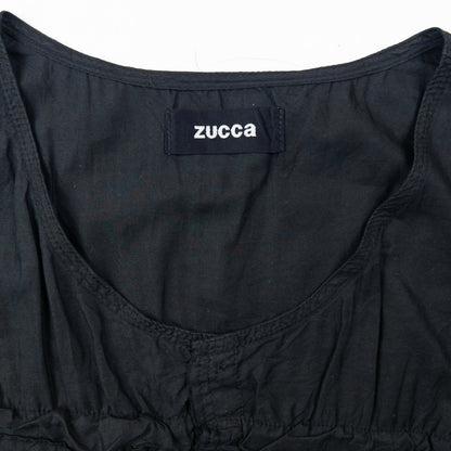 Vintage 2000s Cabane De Zucca By Issey Miyake Ruffle Top Womens Size M | Medium, Black
