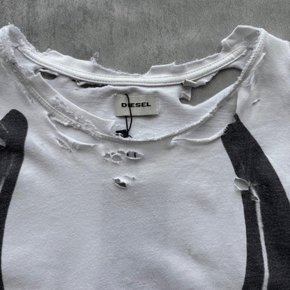 DIESEL DISTRESSED T-SHIRT | O/S, Red