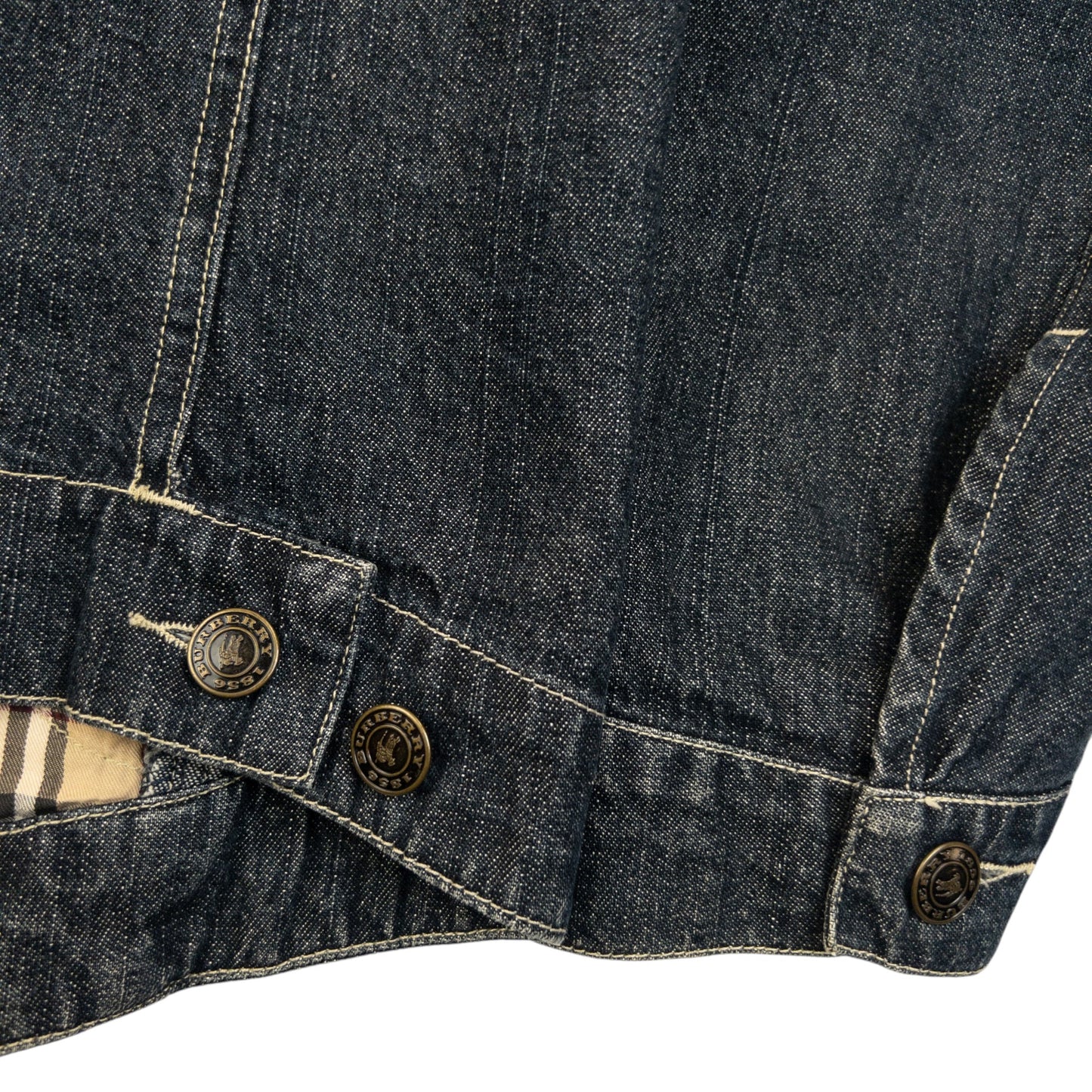 Vintage 2000s Burberry Button Up Denim Jacket Womens Size S | Small, Blue