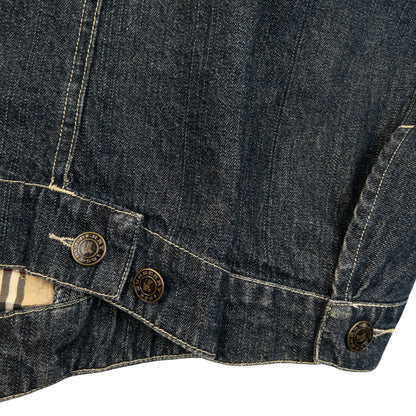 Vintage 2000s Burberry Button Up Denim Jacket Womens Size S | Small, Blue