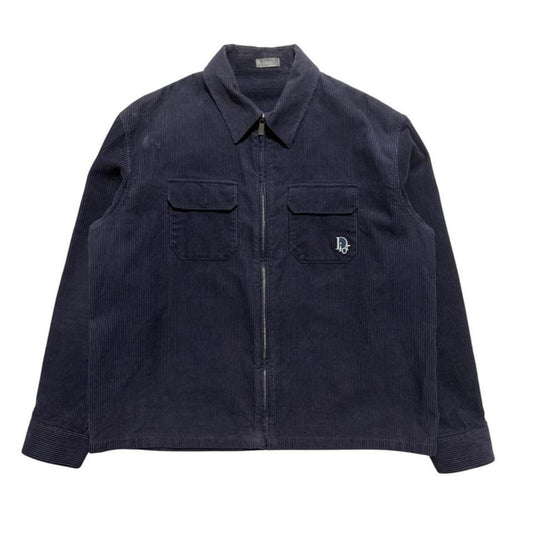 Dior Heavy Corduroy Zip Up Overshirt | XL, Blue