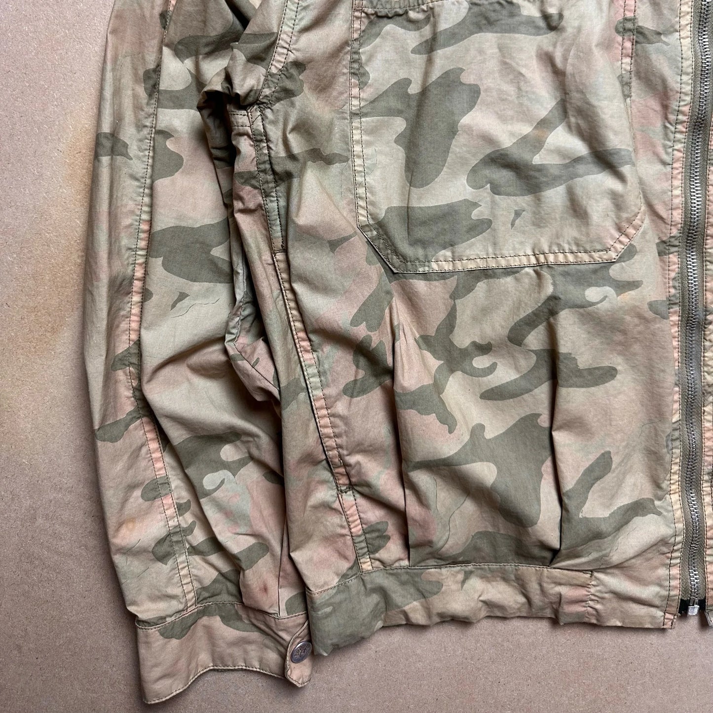 S/S 1989 Cotton Poplin Ice Camouflage Bomber Jacket