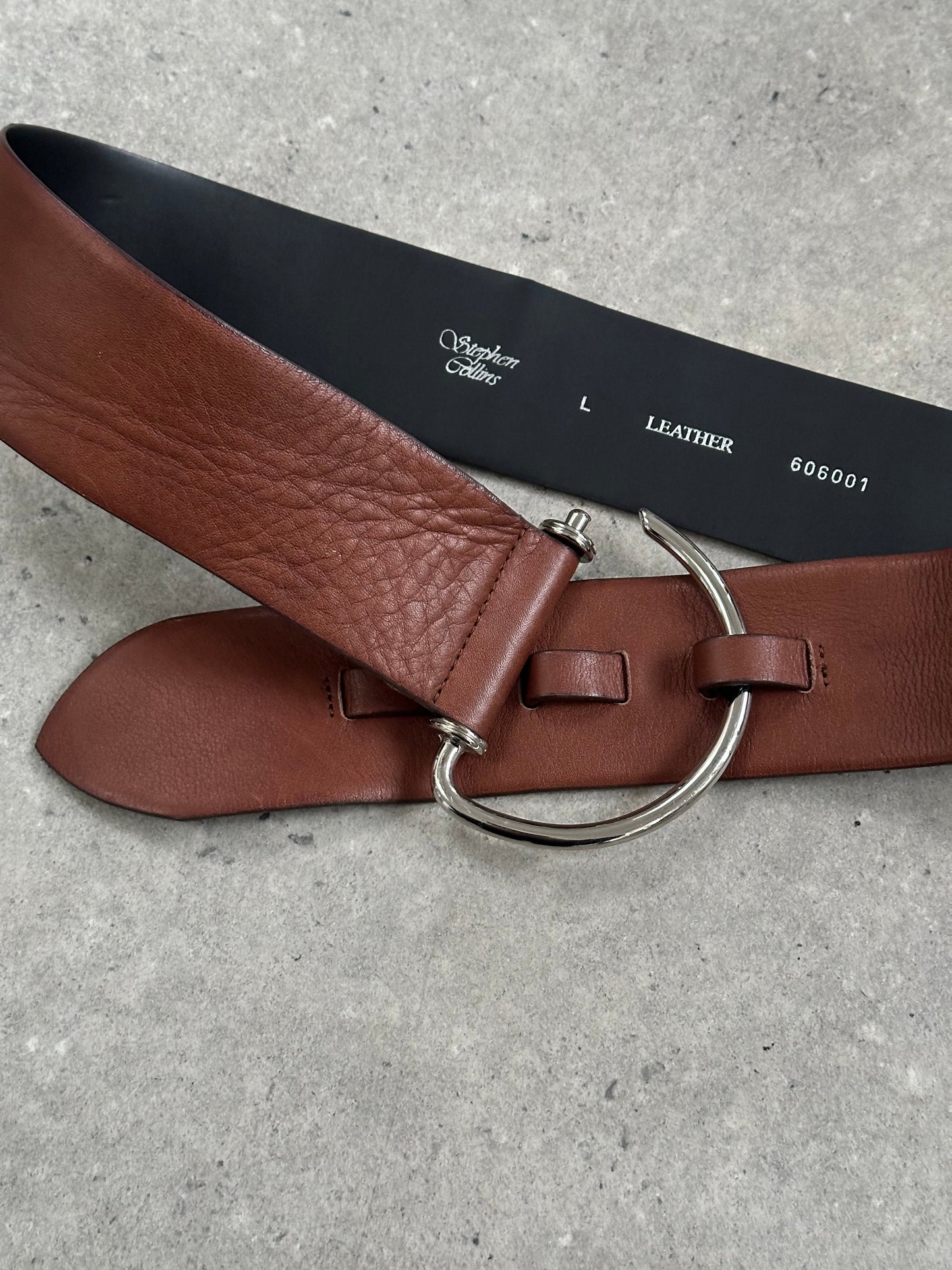 Vintage 1990s Leather Chunky D Ring Belt - W36-40