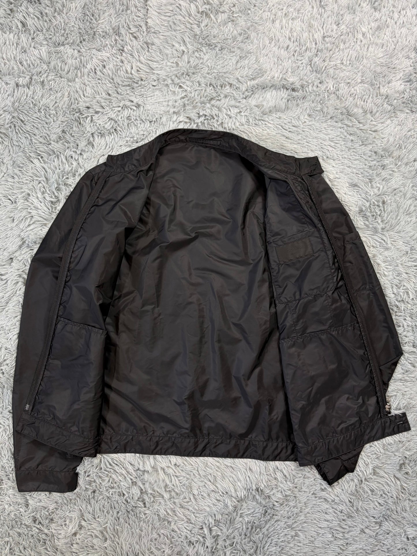 Prada 2018 Rubber Race Logo Striped Nylon Pocket Jacket - IT52 | O/S, Multicoloured