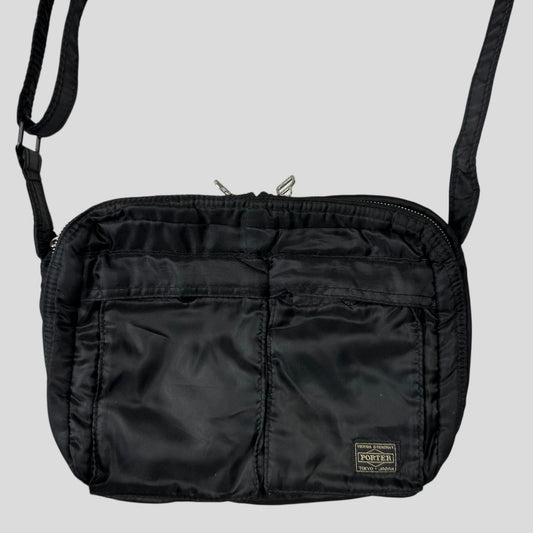 Porter 00’s Black Nylon Tanker Multipocket Crossbody Bag