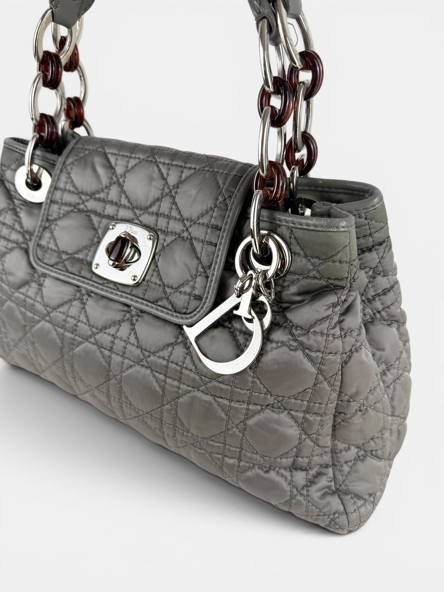 2009 Christian Dior Charming Lock Grey Handbag | O/S, Grey