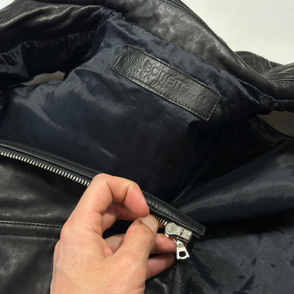 Neil Barrett 2012 Runway Leather Padded Multipocket Moto Vest - S