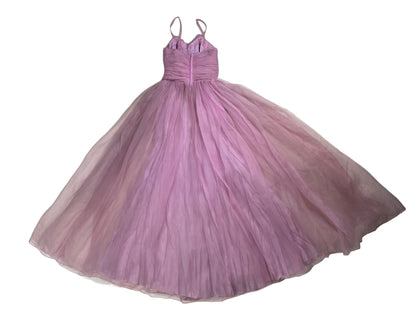 1950s Lee Delman pink tulle gown