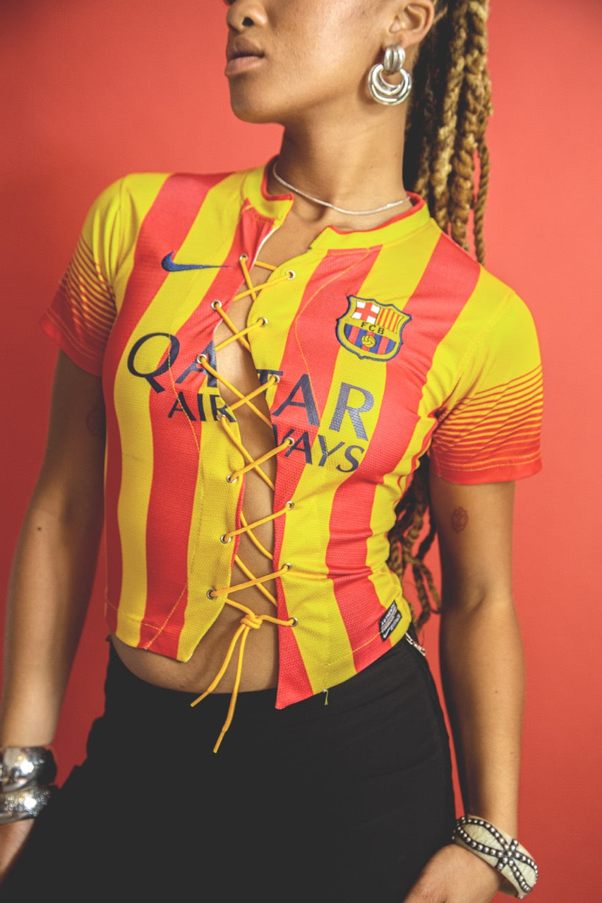 VT Rework: Barcelona FC 'De La Cruz 11' Lace Up Football Shirt SC: 5782