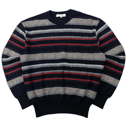 Vintage Dior Striped Knit Jumper Size L