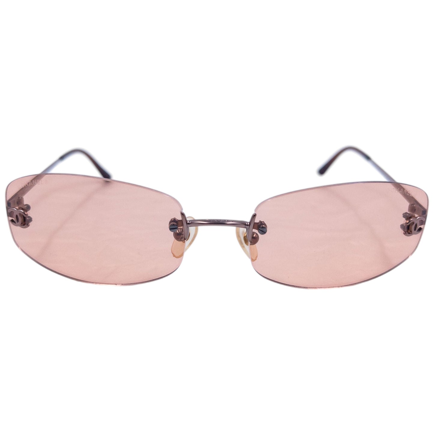 Vintage 2000s Chanel Rimless Sunglasses | O/S, Orange