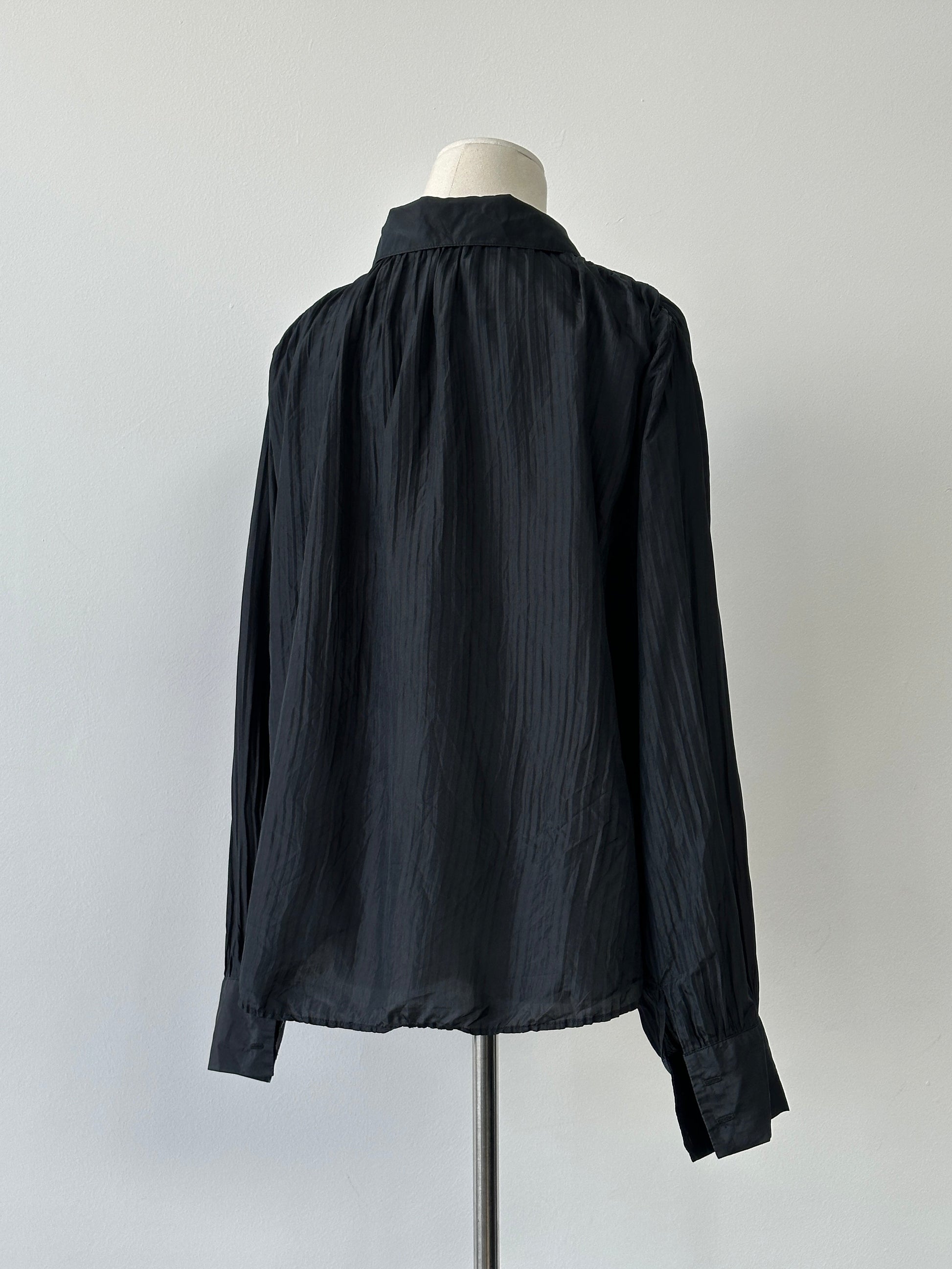Vintage 1990s Pure Silk Pleated Shirt - L