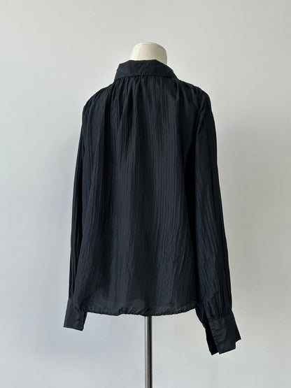 Vintage 1990s Pure Silk Pleated Shirt - L