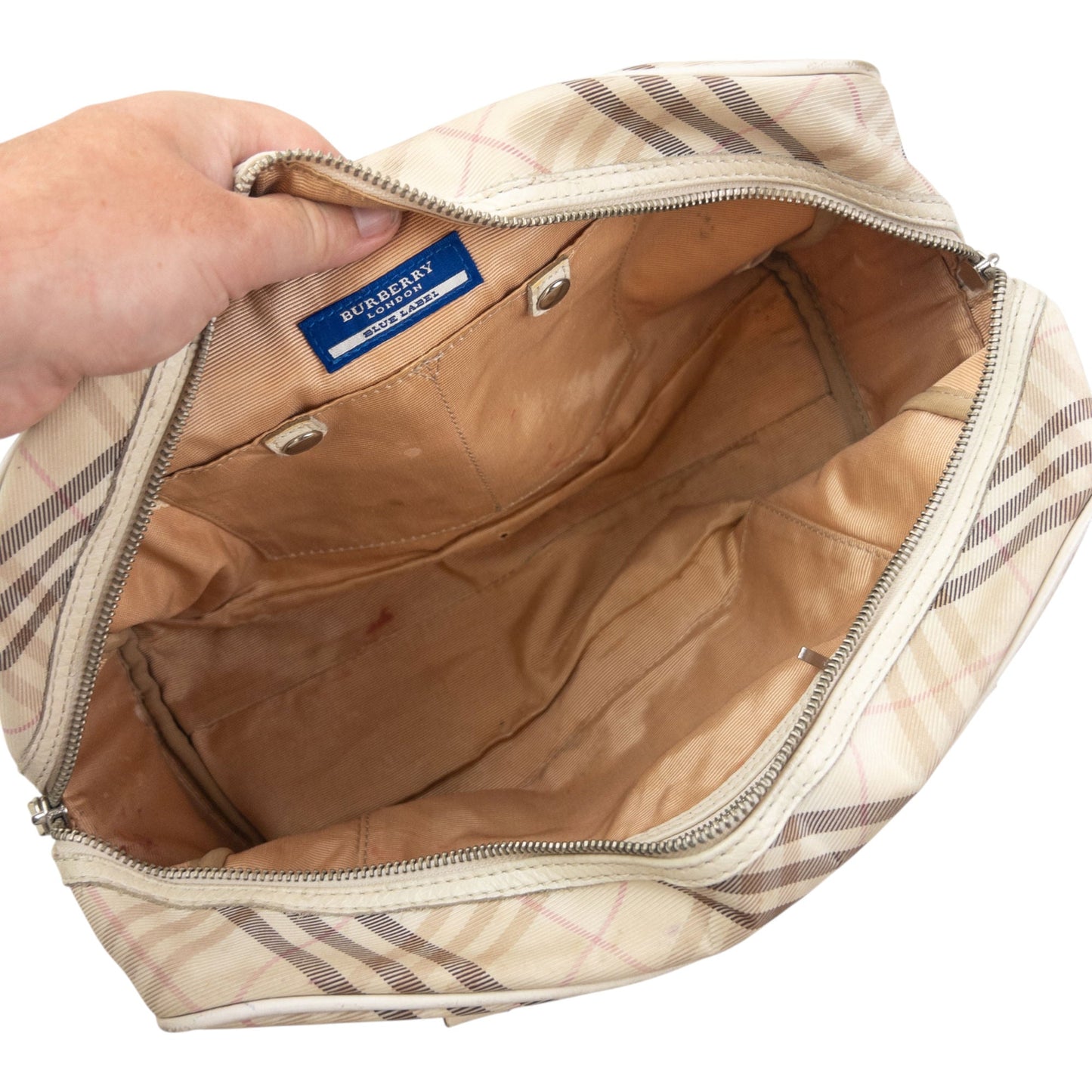 Vintage 2000s Burberry Blue Label Nova Check Handbag | O/S, Blue