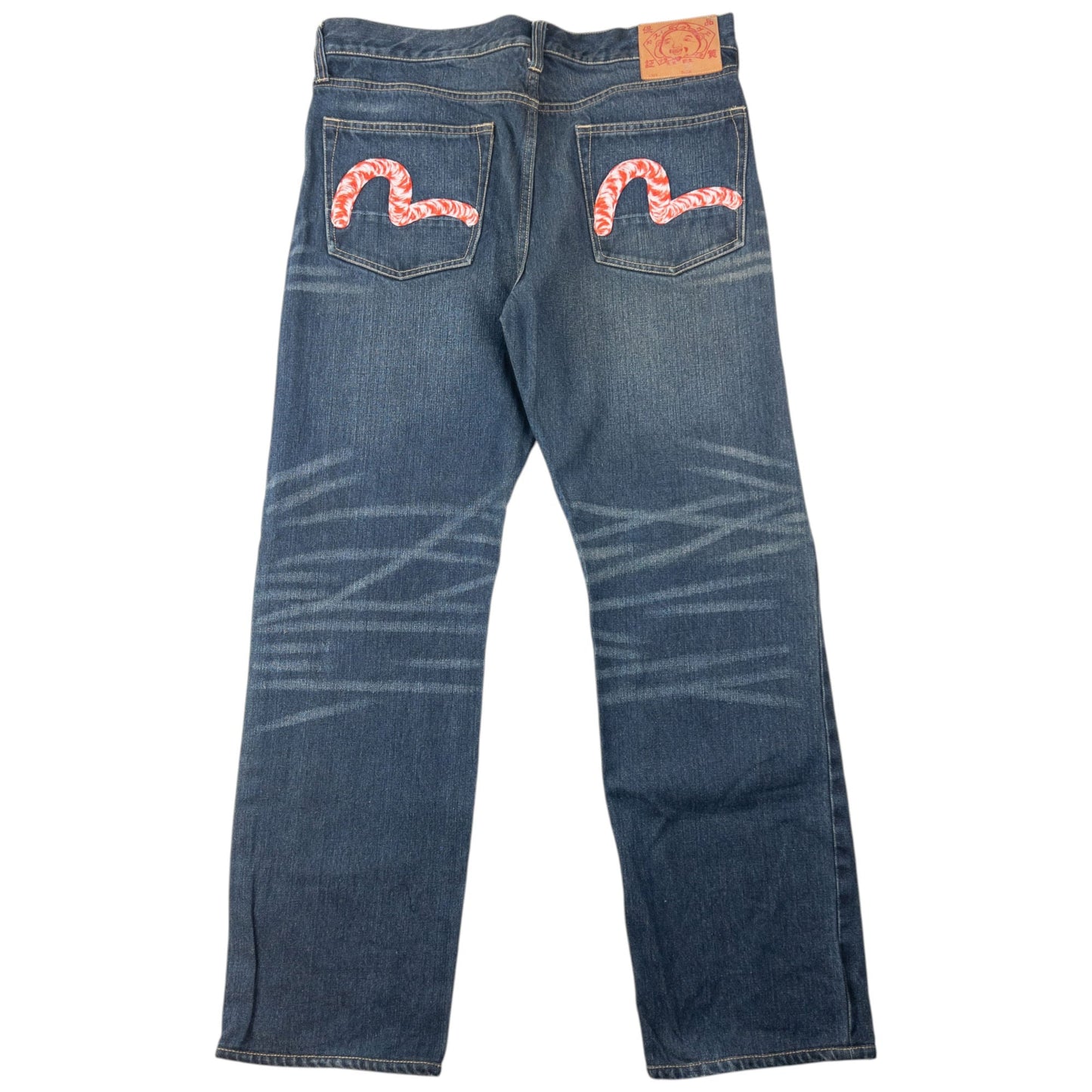 Vintage 2000s Evisu Double Gull Embroidered Japanese Denim Jeans Size W34 | W34, Blue