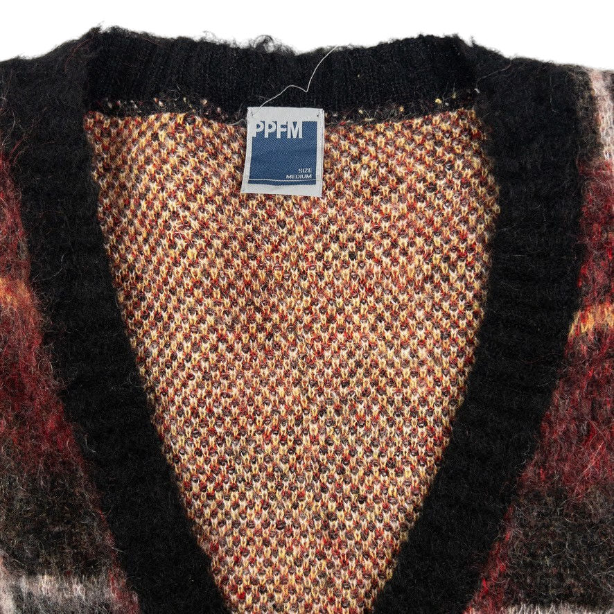 Vintage PPFM Tartan Wool Button Up Cardigan Size M