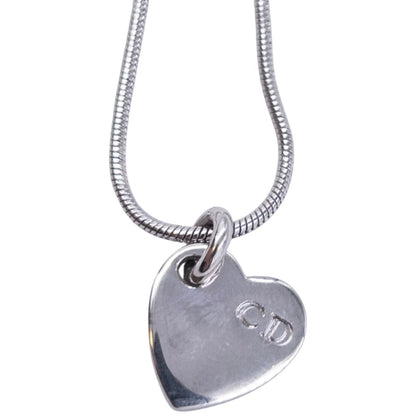 Vintage Dior Silver Heart Charm Necklace