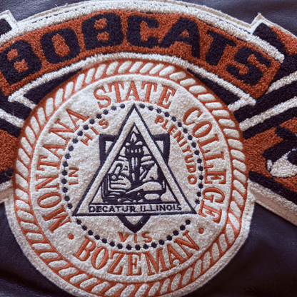 Avirex Bobcats Leather Varsity Jacket - S | Small, Tan